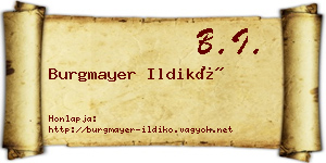 Burgmayer Ildikó névjegykártya